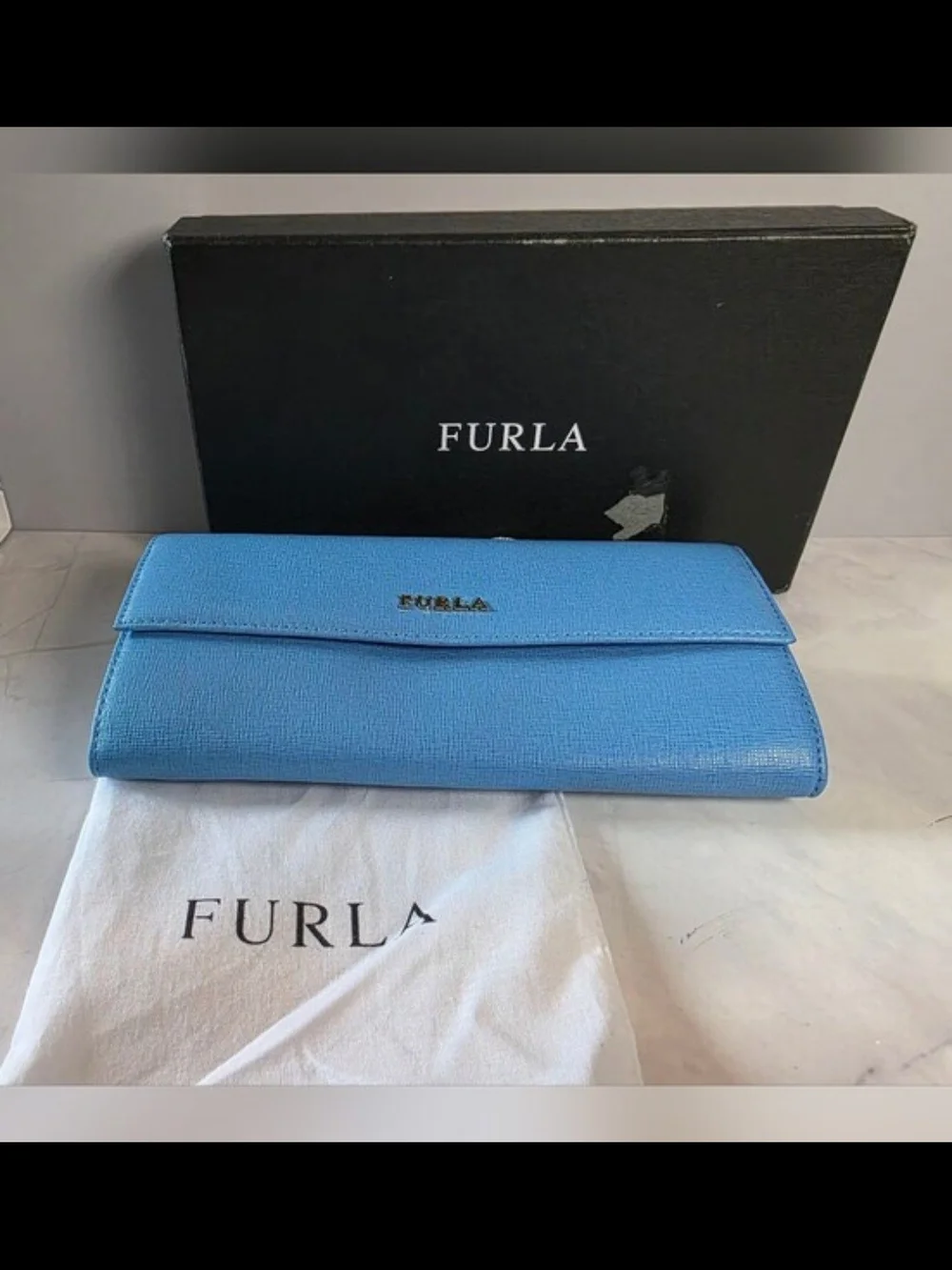 Furla Sky Blue Continental Wallet with Box & Dust Bag
